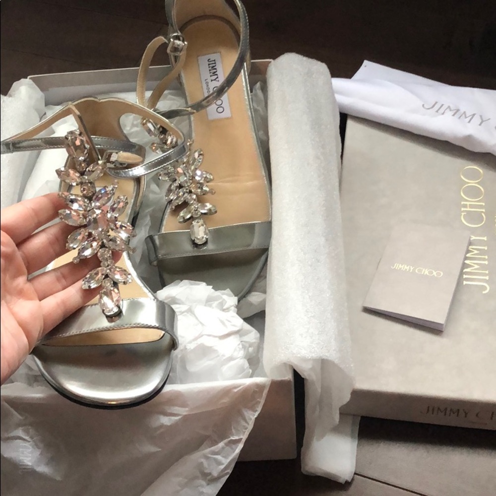 Jimmy choo Averie flat size 37 silver